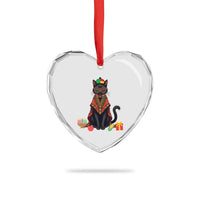 Cute Kwanzaa Cat Dashiki Heart Crystal Glass Ornament African Heritage Gift - Wonder Print Shop