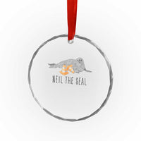 Cute Neil the Seal Traffic Cone Meme Crystal Glass Ornament Funny Viral Chaotic Southern Elephant Seal