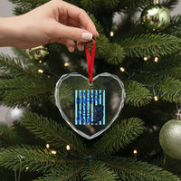 Cute Otter Pun Back To School Retro Preppy Heart Crystal Glass Ornament Otterly Happy To See You