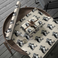 Cute Penguin Playing Ice Hockey Wrapping Paper Roll Funny Sports Lover Gift - Wonder Print Shop