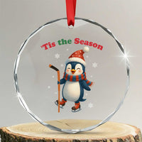 Cute Penguin Tis The Season Crystal Glass Ornament Funny Christmas Gift For Holiday Fans - Wonder Print Shop