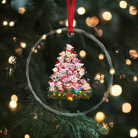 Cute Pink Pigs Xmas Tree Crystal Glass Ornament Funny Farmer Xmas Lights Festive Vibe TS02