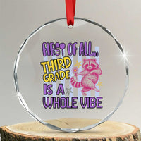 Cute Raccoon 3rd Grade Student Teacher Preppy Style Crystal Glass Ornament First of All Third Grade Is A Whole Vibe Back To School