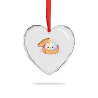 Cute Rainbow Dumpling Squishy Heart Crystal Glass Ornament Kawaii Graphic