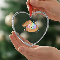 Cute Rainbow Dumpling Squishy Heart Crystal Glass Ornament Kawaii Graphic