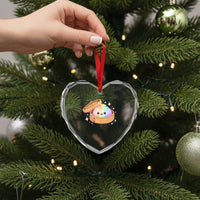 Cute Rainbow Dumpling Squishy Heart Crystal Glass Ornament Kawaii Graphic