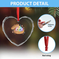 Cute Rainbow Dumpling Squishy Heart Crystal Glass Ornament Kawaii Graphic