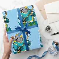 Cute Seal Playing Ice Hockey Wrapping Paper Roll Funny Winter Sports Gift - Wonder Print Shop