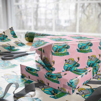 Cute Seal Playing Ice Hockey Wrapping Paper Roll Funny Winter Sports Gift - Wonder Print Shop