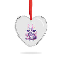 Cute Spooky Easter Bunny Heart Crystal Glass Ornament Pastel Goth Rabbit Gift