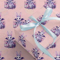 Cute Spooky Easter Bunny Wrapping Paper Roll Pastel Goth Rabbit Gift