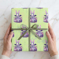 Cute Spooky Easter Bunny Wrapping Paper Roll Pastel Goth Rabbit Gift