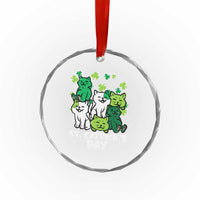 Cute St Catricks Day Crystal Glass Ornament St Patricks Cats Saint Pattys Cat Lover TS02