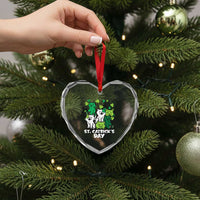 Cute St Catricks Day Heart Crystal Glass Ornament St Patricks Cats Saint Pattys Cat Lover - Wonder Print Shop
