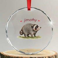 Cute Watercolor Viral Jimothy the Raccoon Crystal Glass Ornament Viral Seattle Trash Panda Meme