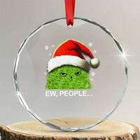 Cute Xmas Cat Crystal Glass Ornament Funny Ew People Meowy Kitten Lovers TS10