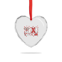 Cute XOXO Tennis Player Heart Crystal Glass Ornament Valentines Tennis Gift - Wonder Print Shop