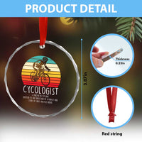 Cycologist Definition Crystal Glass Ornament Vintage Bicycle Rider Cycling Gift