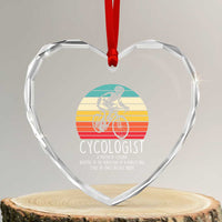 Cycologist Definition Heart Crystal Glass Ornament Vintage Bicycle Rider Cycling Gift