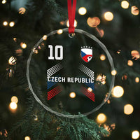 Czech Republic Soccer Sports Graphic Number 10 Jersey Style Crystal Glass Ornament Proud Czechia Football Fans Game Day Pride