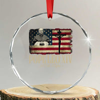 Da Pope Leo XIV Crystal Glass Ornament From America Chicago USA Flag Cross TS10