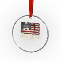 Da Pope Leo XIV Crystal Glass Ornament From America Chicago USA Flag Cross TS10