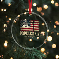 Da Pope Leo XIV Crystal Glass Ornament From America Chicago USA Flag Cross TS10