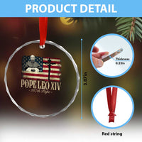 Da Pope Leo XIV Crystal Glass Ornament From America Chicago USA Flag Cross TS10
