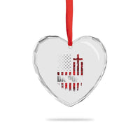 Da Pope Leo XIV Heart Crystal Glass Ornament From America Chicago America US Flag - Wonder Print Shop