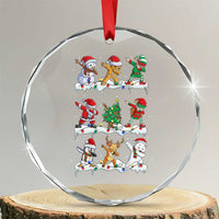 Dabbing Santa Elf Friends Christmas Light Crystal Glass Ornament - Wonder Print Shop
