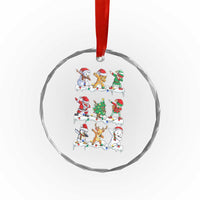 Dabbing Santa Elf Friends Christmas Light Crystal Glass Ornament - Wonder Print Shop