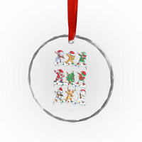 Dabbing Santa Elf Friends Christmas Light Crystal Glass Ornament TS11