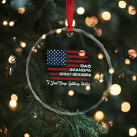 Dad Grandpa Great Grandpa I Just Keep Getting Better Crystal Glass Ornament Vintage American Flag Father's Day