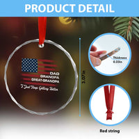 Dad Grandpa Great Grandpa I Just Keep Getting Better Crystal Glass Ornament Vintage American Flag Father's Day