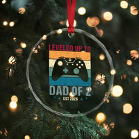 Dad Level Unlocked Crystal Glass Ornament Funny New Dad Gaming Father's Day Gift
