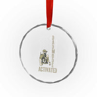 Dad Mode Activated Crystal Glass Ornament Tactical Baby Carrier Military Father Amerian Flag