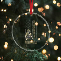 Dad Mode Activated Crystal Glass Ornament Tactical Baby Carrier Military Father Amerian Flag