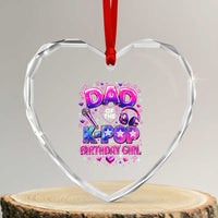 Dad Of The KPop Birthday Girl Glossy Balloon Music Lover Heart Crystal Glass Ornament Cute Family Matching Party Graphic