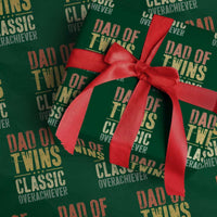 Dad Of Twins Classic Overachiever Wrapping Paper Roll Proud Twin Father