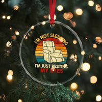 Dad Papa Grandpa Jokes Crystal Glass Ornament I'm Not Sleeping I'm Just Resting My Eyes TS10