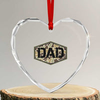 Dad Retro Old Camo Hunting Daddy Fathers Day Heart Crystal Glass Ornament Dad Retro Old Camo Hunting Daddy Fathers Day