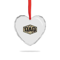 Dad Retro Old Camo Hunting Daddy Fathers Day Heart Crystal Glass Ornament Dad Retro Old Camo Hunting Daddy Fathers Day
