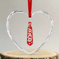 Dad Tie Star Music Lover Fathers Day Heart Crystal Glass Ornament