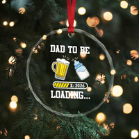 Dad to Be 2026 Crystal Glass Ornament Funny Pregnancy Reveal