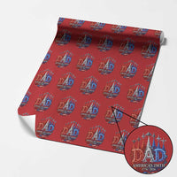 Dad USA 250th Anniversary Wrapping Paper Roll Jet Fighter American Flag Father's Day 4th of July
