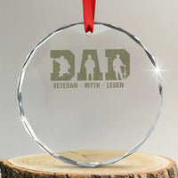 Dad Veteran Myth Legend Dad Military Father Gift Crystal Glass Ornament