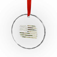 Dada Daddy Dad Bro Camo American Flag Crystal Glass Ornament Patriotic Fathers Day Gift