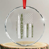 Daddy Husband Protector Hero Crystal Glass Ornament Fathers Day Vintage American Flag