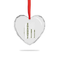 Daddy Husband Protector Hero Heart Crystal Glass Ornament Fathers Day Vintage American Flag