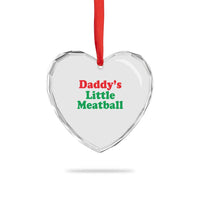 Daddy's Little Meatball Heart Crystal Glass Ornament Funny Italian Family Baby Humor - Wonder Print Shop